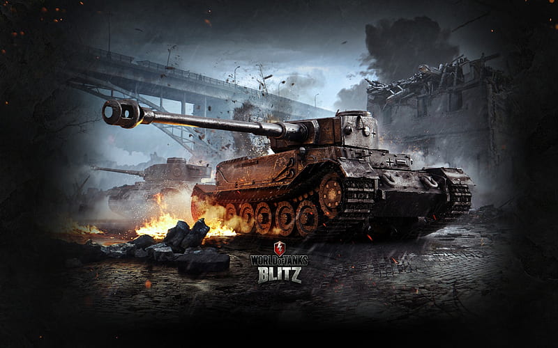 World of Tanks Blitz, WoT, Tiger 1, online game, German tank, World War II, HD wallpaper
