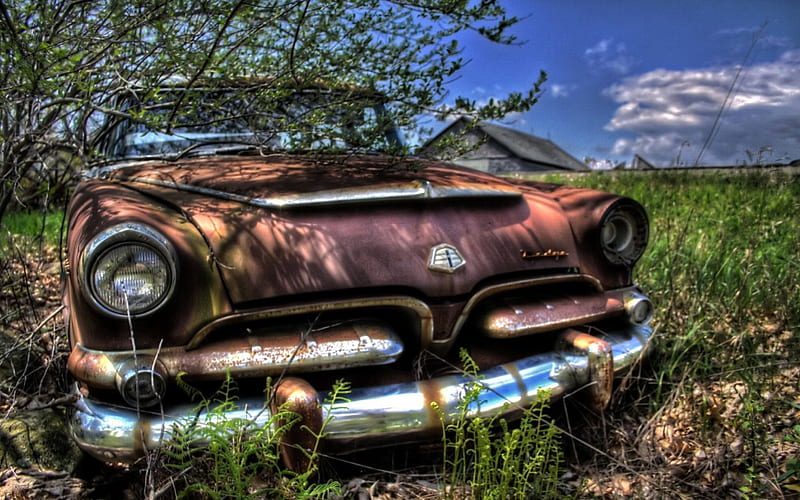 Iron Oxide, rusted dodge, 1955, 55, regent, on the farm, dodge, HD wallpaper
