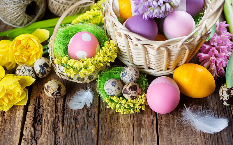 Easter, spring holidays, Easter eggs, spring, Easter decoration, HD wallpaper