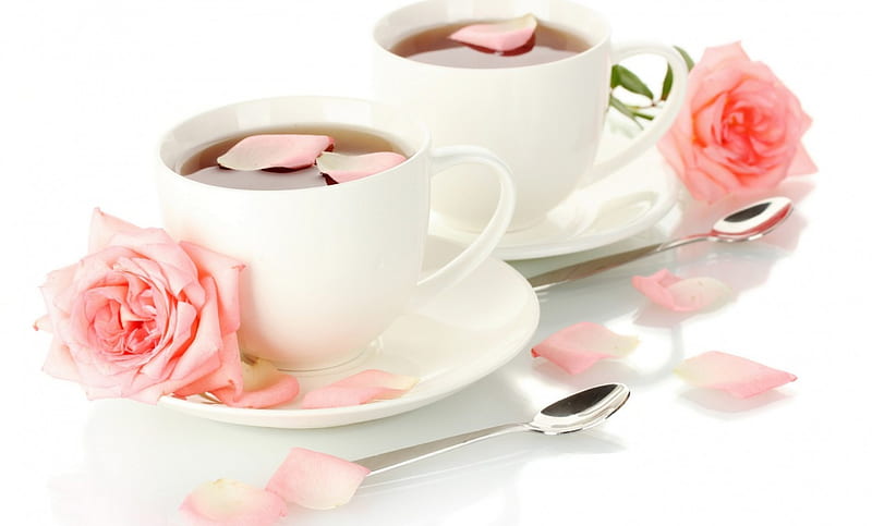 * Rose tea *, aromatic, rose, cup, drink, petals, tea, pink, HD wallpaper