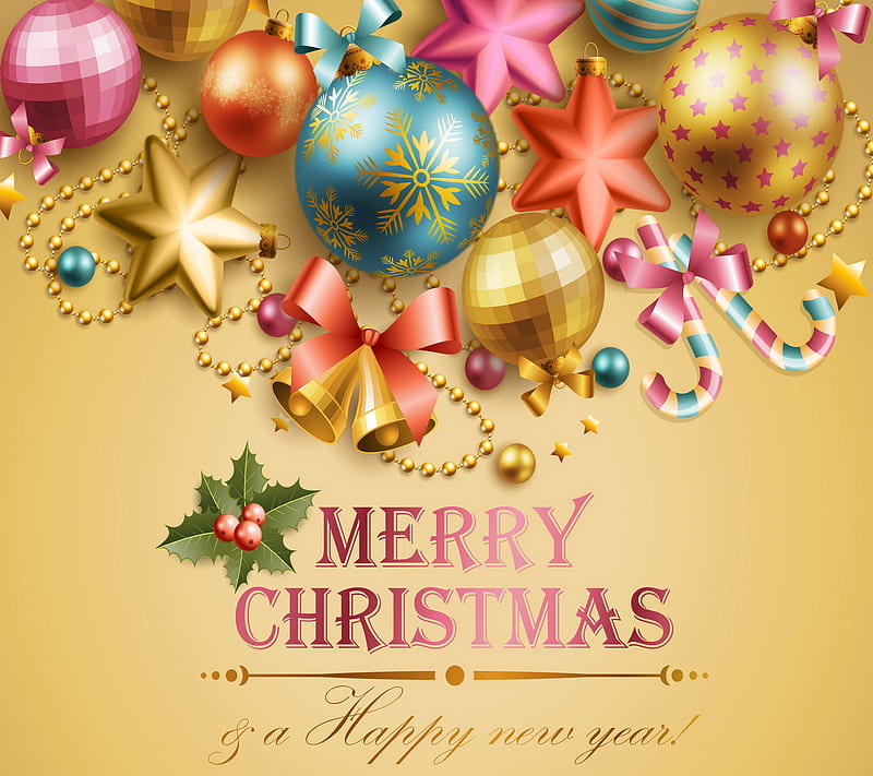 Merry Christmas, decor, decoration, season greetings, HD wallpaper