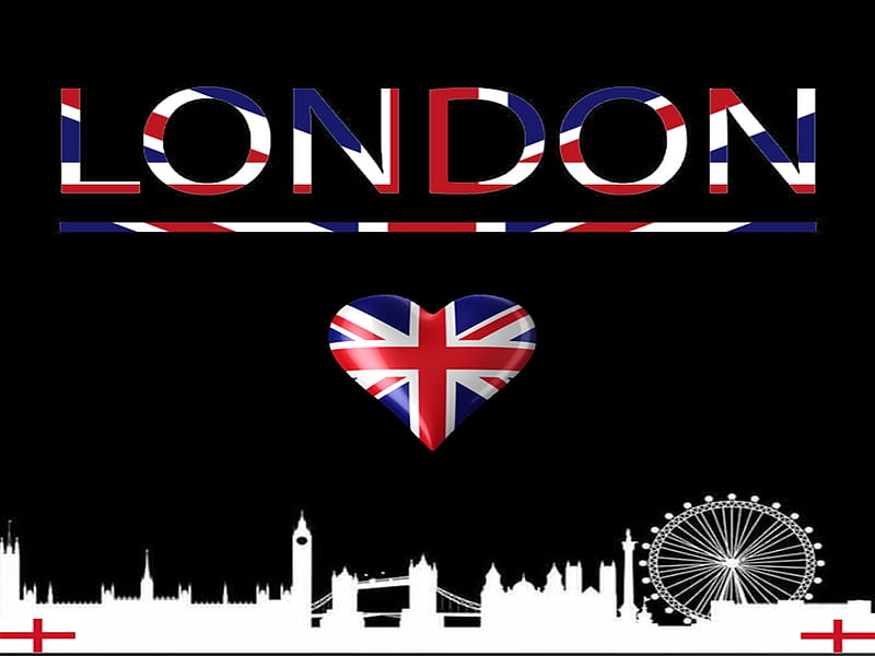 London Love, capital city, london eye, england, uk, flag, city, united kingdom, capital, love, london, union jack, GB, big ben, st george, great britain, HD wallpaper