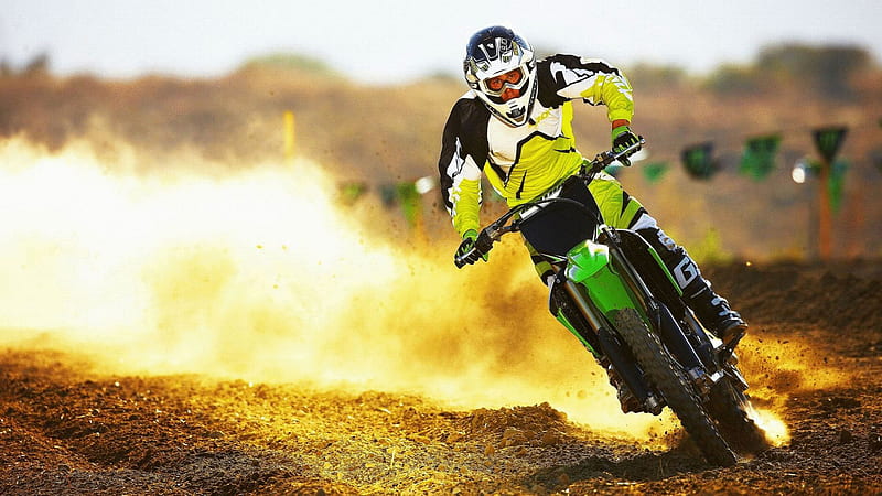 Green Black Dirt Bike Dirt Bike, HD wallpaper Green Black Dirt Bike Dirt Bike, HD wallpaper