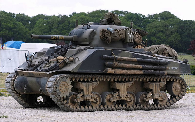 WWII American M4 Sherman Tank, military, tank, usa, ww2, HD wallpaper