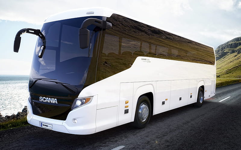 Scania Touring, 2017, Tourist bus, new buses, passenger transportation, HD wallpaper