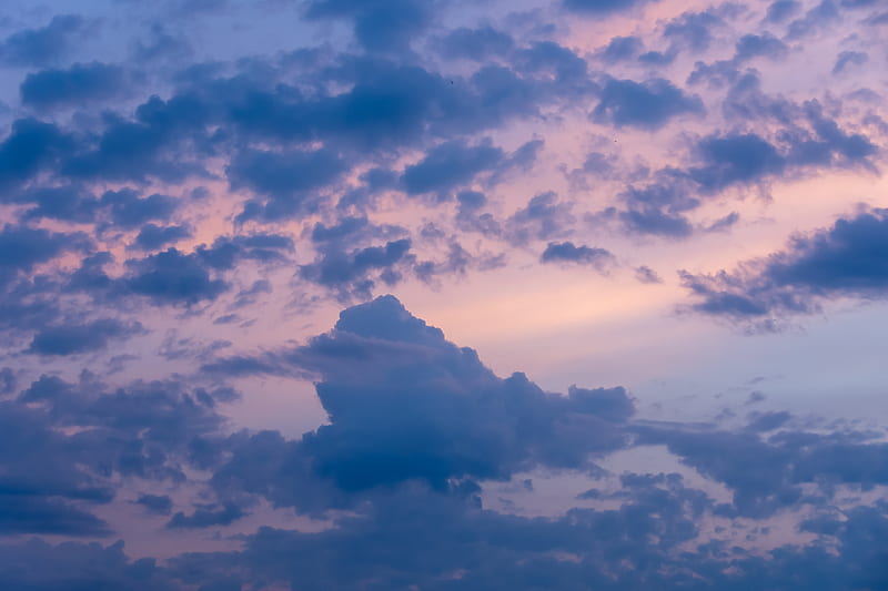sky, clouds, dusk, evening, sunset, HD wallpaper