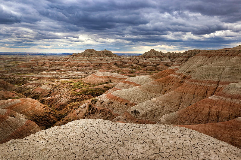 Badlands of South Dakota, badlands, nature, usa, canyons, HD wallpaper