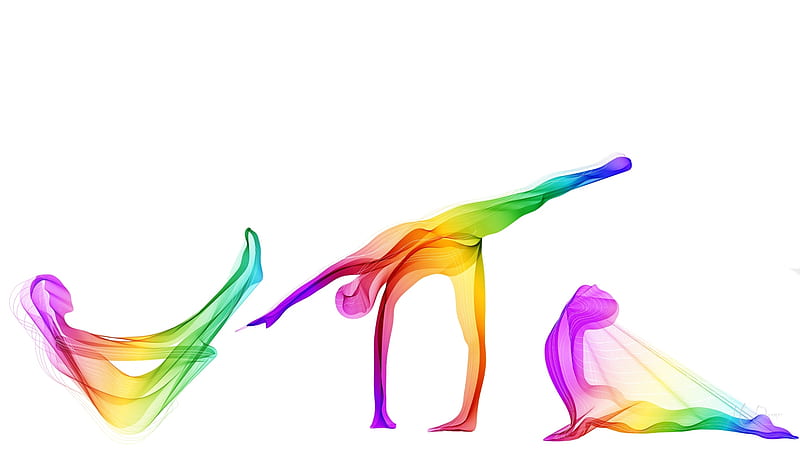 Color of Yoga, olor, colorful, health, stretch, Yoga, exercise, poses, Firefox Persona theme, HD wallpaper