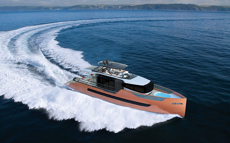 Sarp XSR-85 luxury yacht, sea, superyacht, Sarp Yachts, HD wallpaper