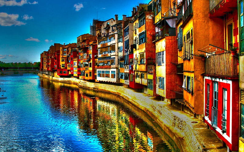 Italy, canal, building, summer, R, HD wallpaper