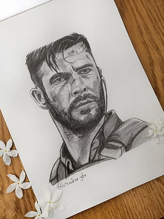 Chris Hemsworth Drawing by Alexis Arte  Artmajeur