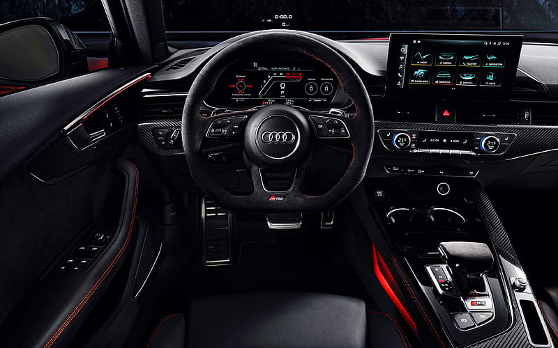 Audi RS4 Avant, interior, B9, 2019 cars, dashboard, 2019 Audi RS4 Avant, german cars, Audi, HD wallpaper