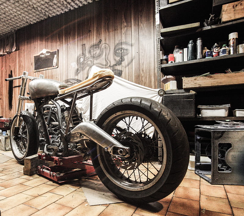 Vintage Motorcycle 1, garage, motorcyle, HD wallpaper
