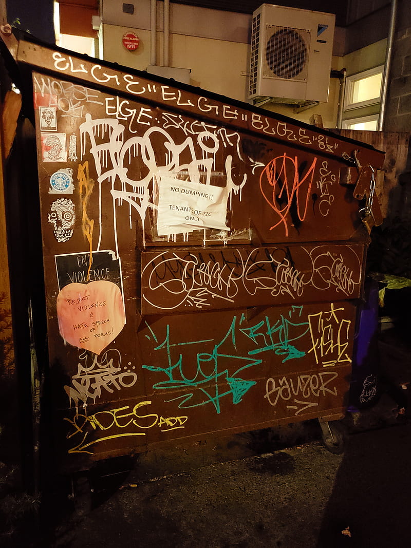 Portland dumpstEr, graffiti, keep, dumpster, portland, tag, tagging, art, street, spray, color, HD phone wallpaper