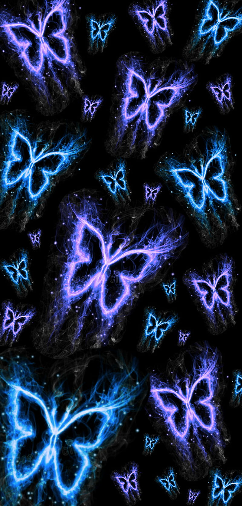 Butterflies, blue, butterfly, fire, purple, HD phone wallpaper | Peakpx