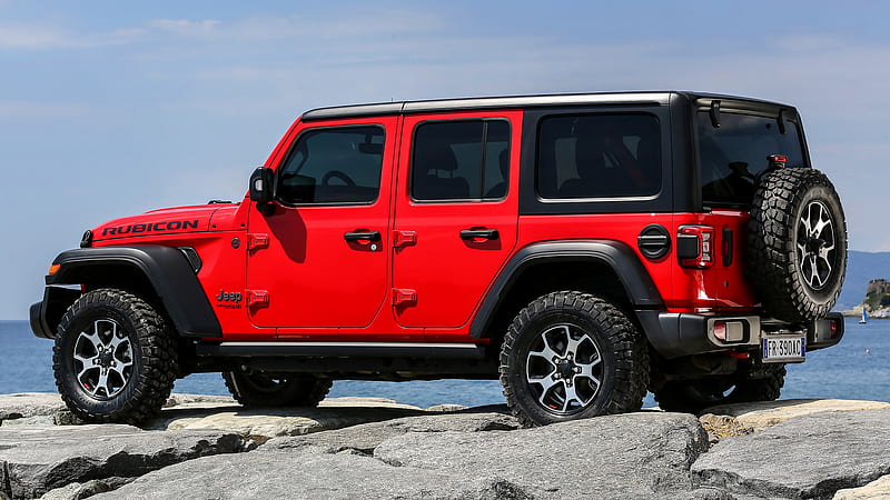 Jeep, Jeep Wrangler Unlimited Rubicon, Car, Off-Road, Red Car, HD wallpaper