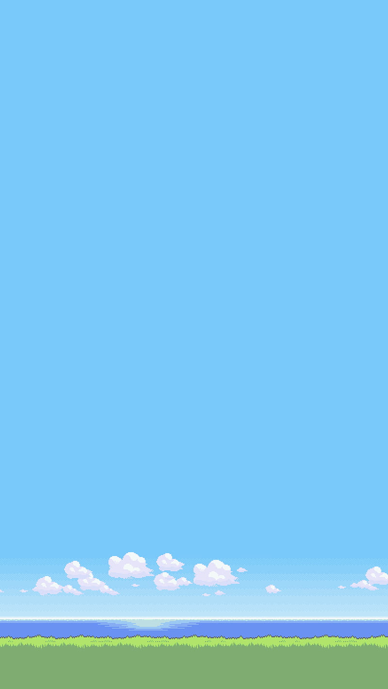 Cielo azul pixel, calma, colores, plano, nes, pastel, Fondo de pantalla de  teléfono HD | Peakpx