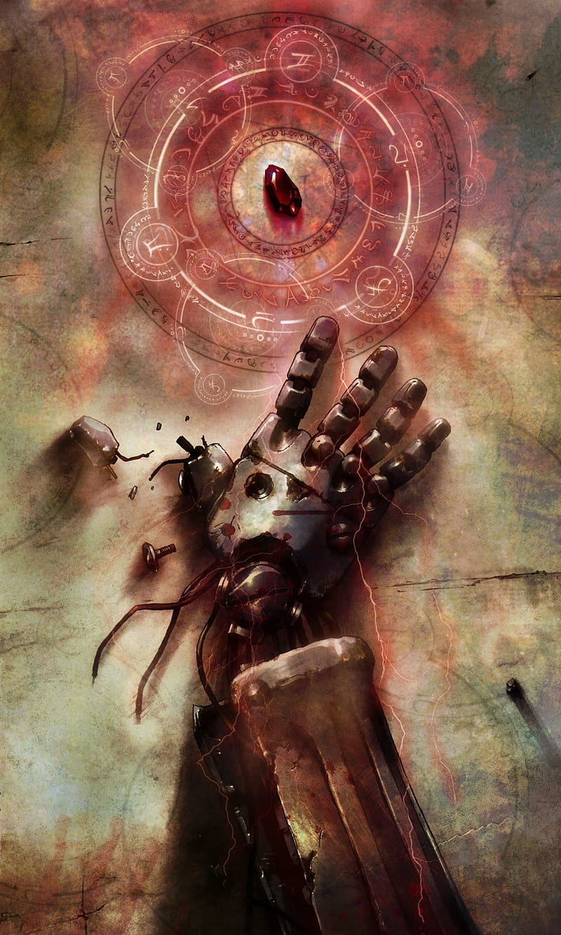 Fullmetal Alchemist, anime, broken, edward, red, HD phone wallpaper