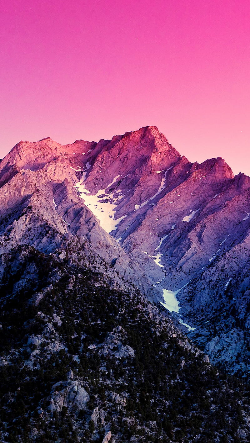 Pink Mountain, bonito, cliff, mountain, HD phone wallpaper