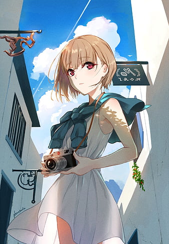 Anime-girl-kawaii-with-camera-cute-wallpaper by XxpinkycakexX on