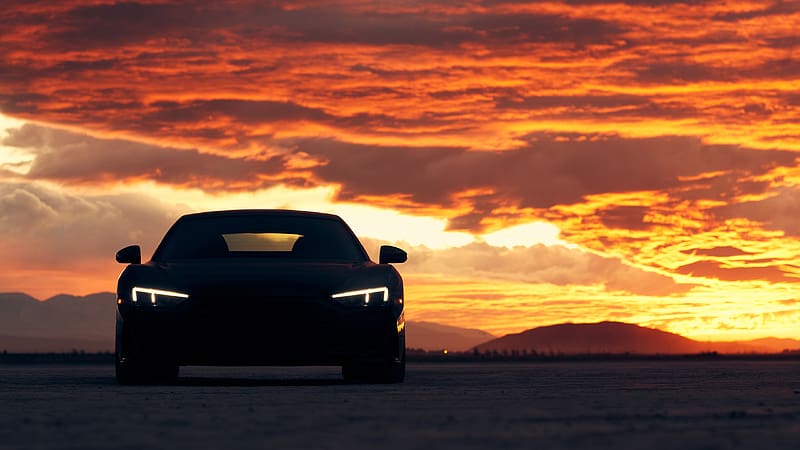 Audi R8 Sunset, audi-r8, cars, behance, HD wallpaper