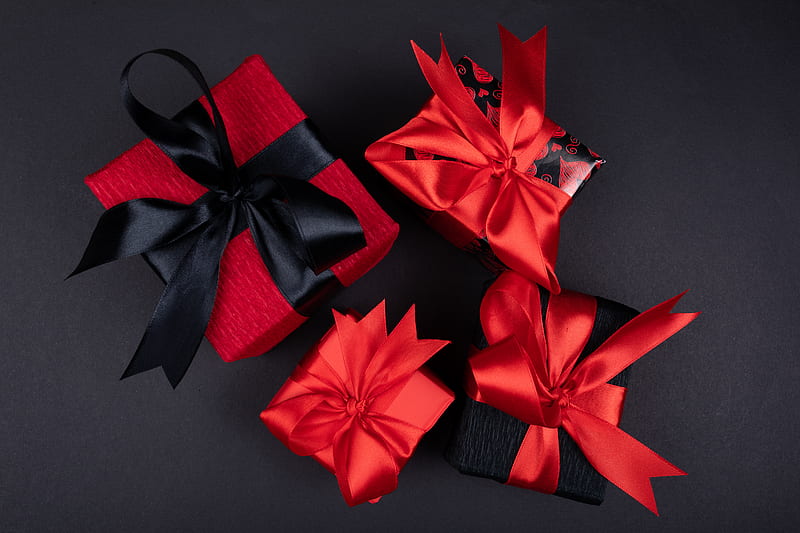 Red ribbon on black textile, HD wallpaper | Peakpx