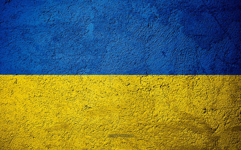 Flag of Ukraine, concrete texture, stone background, Ukraine flag, Europe, Ukraine, flags on stone, HD wallpaper