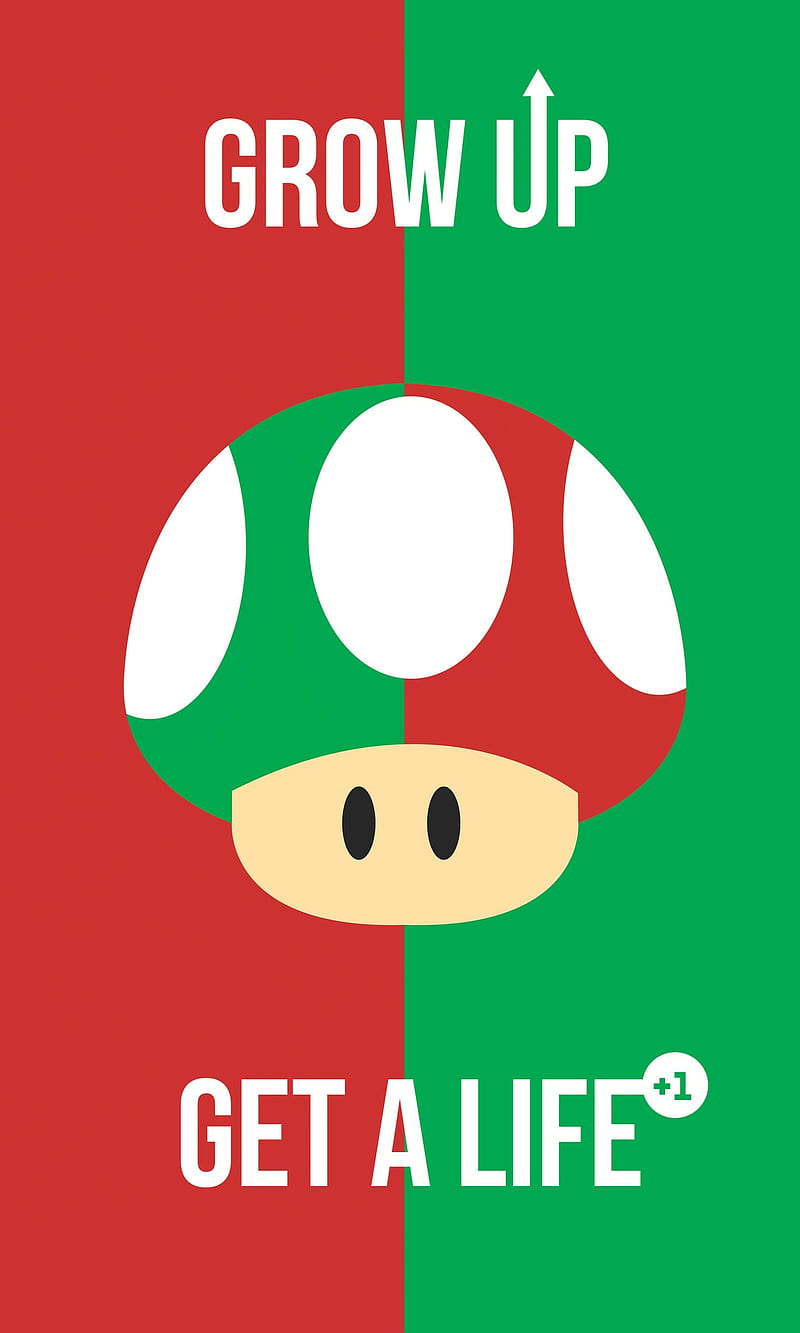 Super Mario, 1up, gamer, level up, mushroom, nes, nintendo, snes, HD phone wallpaper