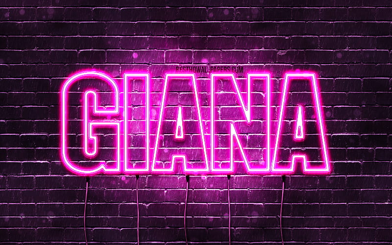 Giana with names, female names, Giana name, purple neon lights, Happy ...