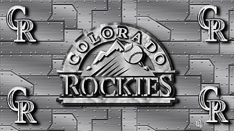 Colorado Rockies (Black): Logo Pattern - MLB Peel & Stick Wallpaper 24” x 48” 8 SF