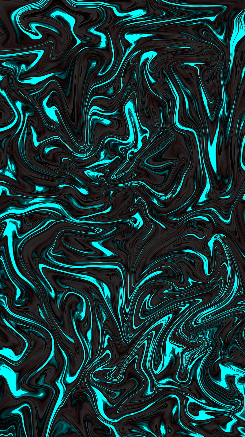 Blue lava flow, abstract, black, colorful, colors, fire, liquid, mix, HD phone wallpaper