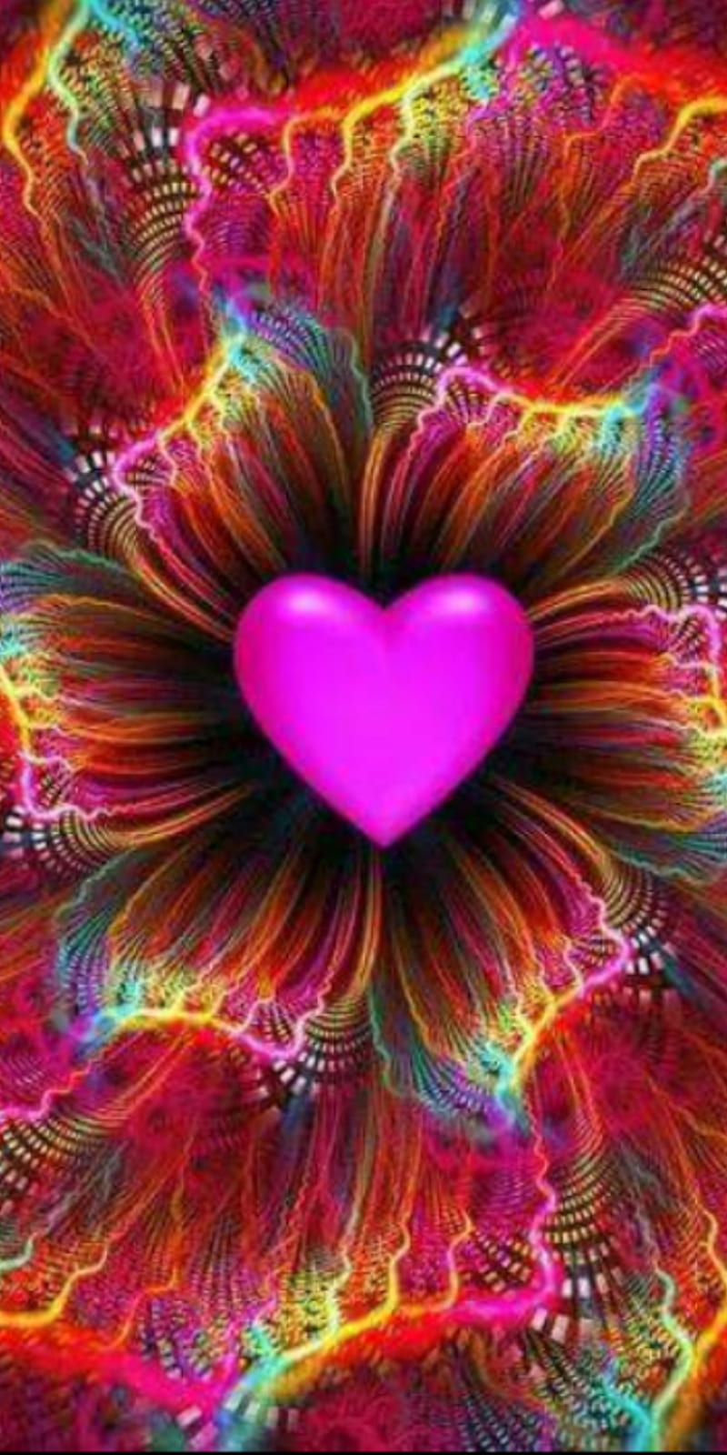 Flowered heart, colorful, colors, flower, heart, pink, pink heart ...