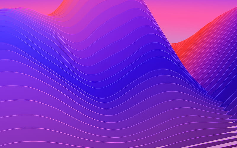 macOS, abstract waves, neon waves, Apple, os x, operating system, HD wallpaper