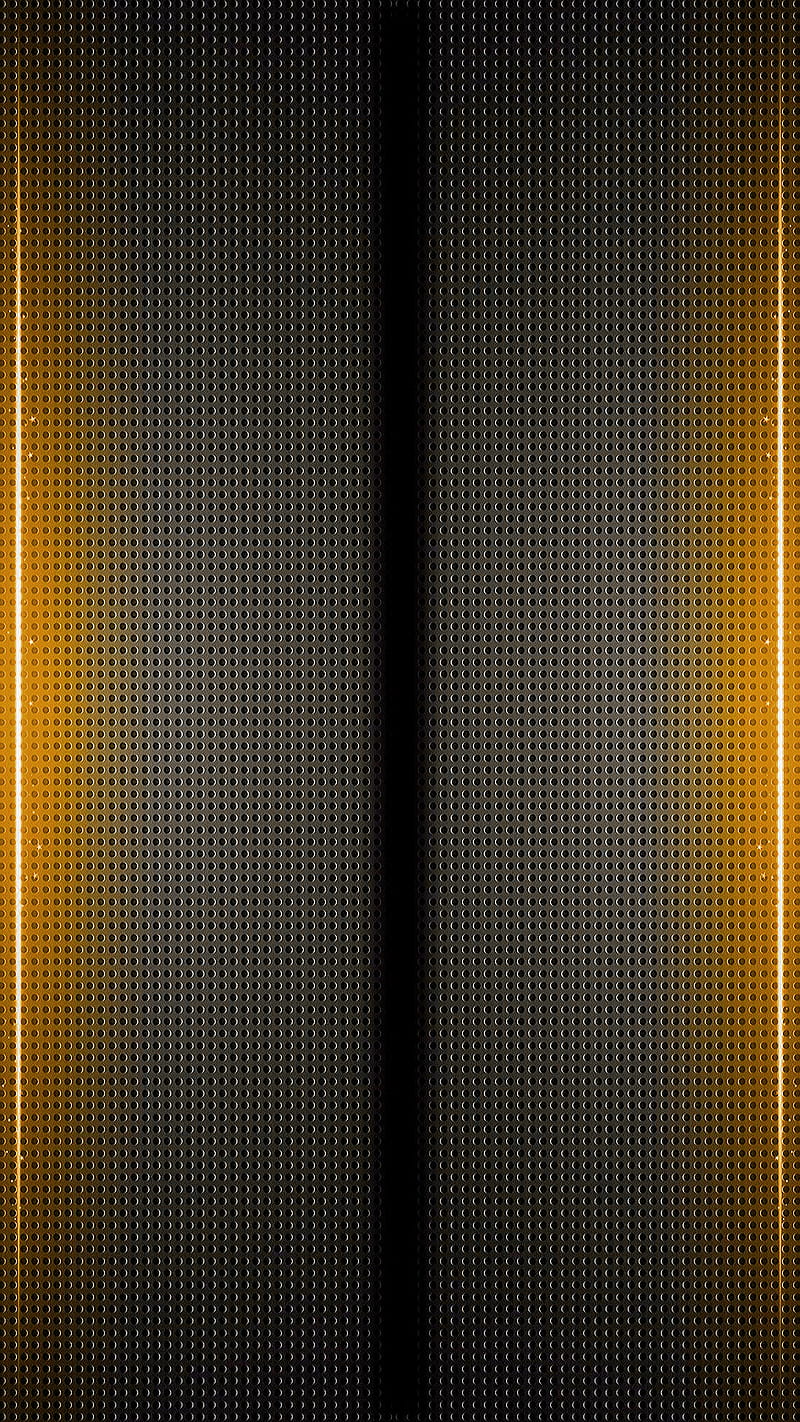 Texture, carbon, edge, metal, pattern, yellow, HD phone wallpaper
