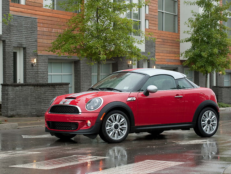 Mini Cooper Coupe, bmw, car, minicooper, red, sport, HD wallpaper