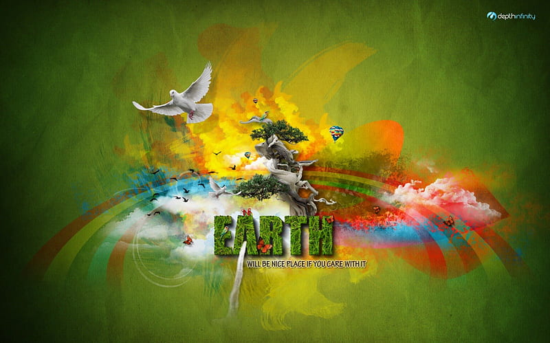 We can make earth a better place, art, fantasy, environment, earth, abstract, HD wallpaper
