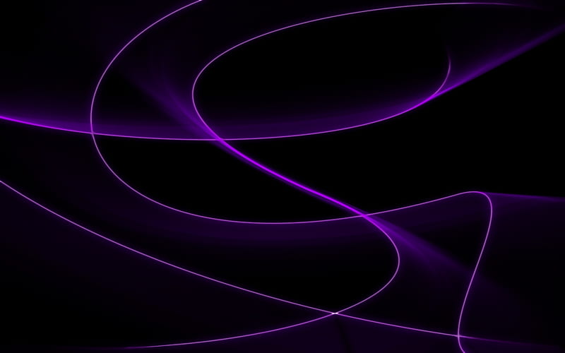 lines, waves, abstraction, dark, purple, HD wallpaper