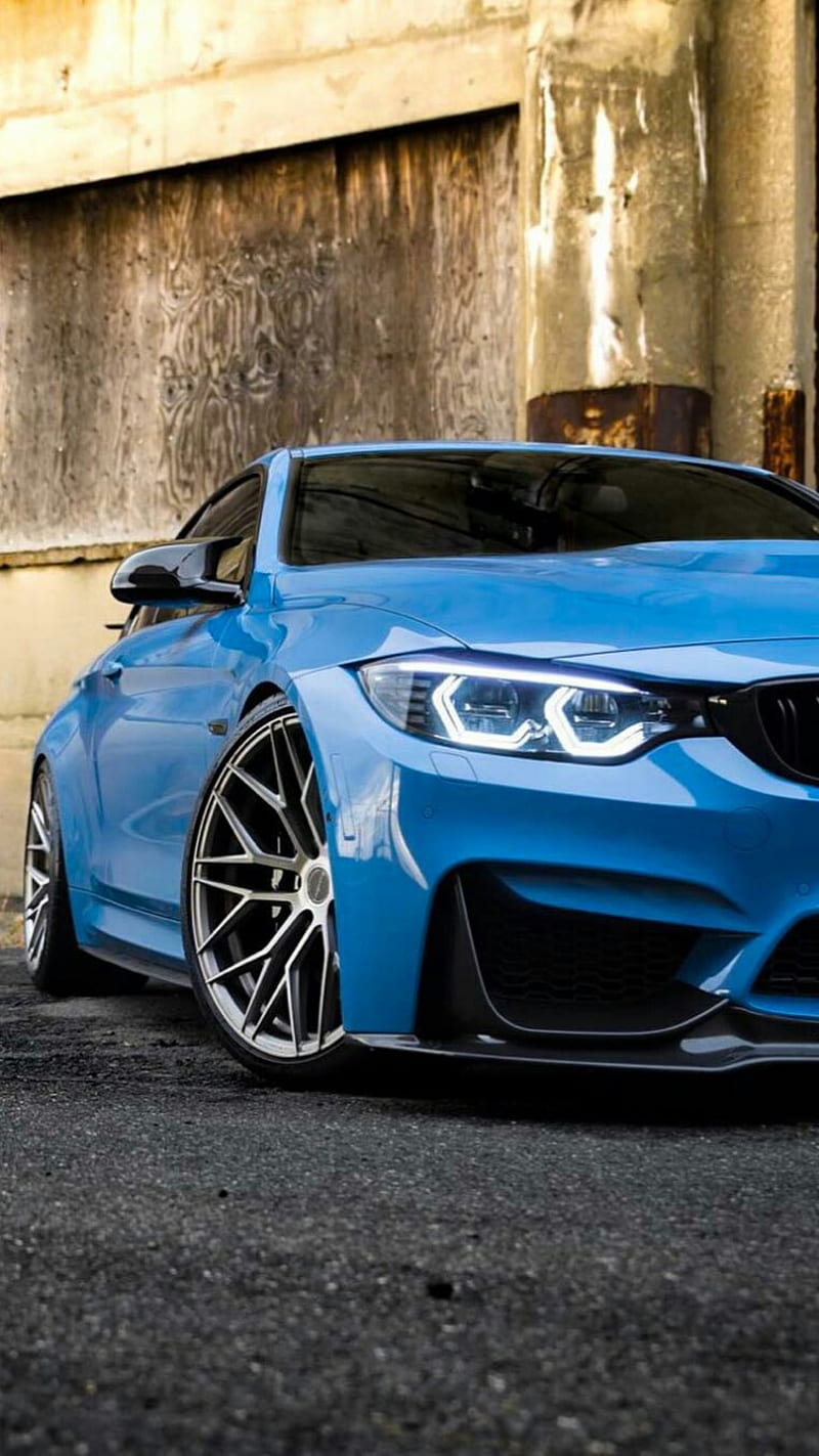 BMW M4, blue, car, coupe, f82, m power, tuning, vehicle, HD phone wallpaper