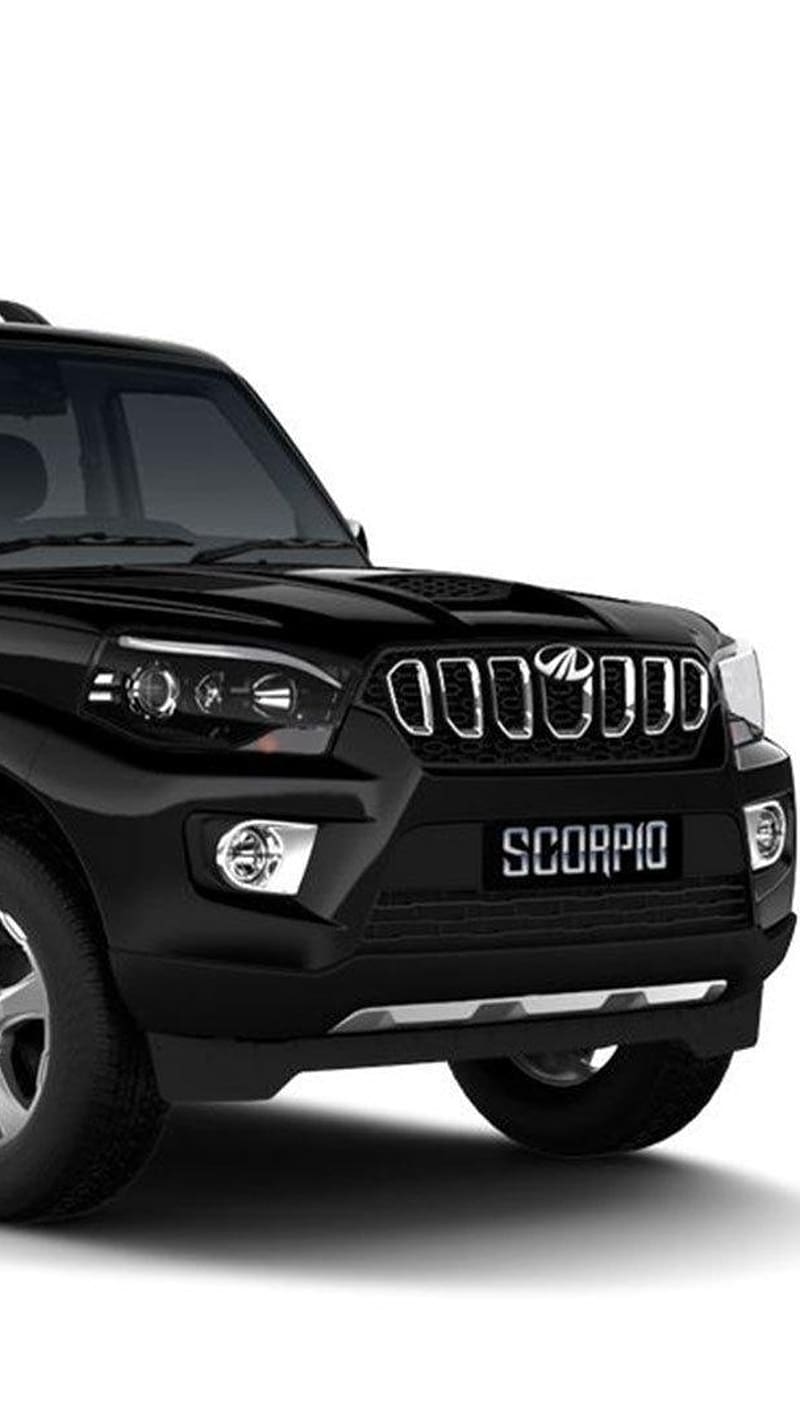 Scorpio Car, White Background, black car, mahindra, HD phone ...