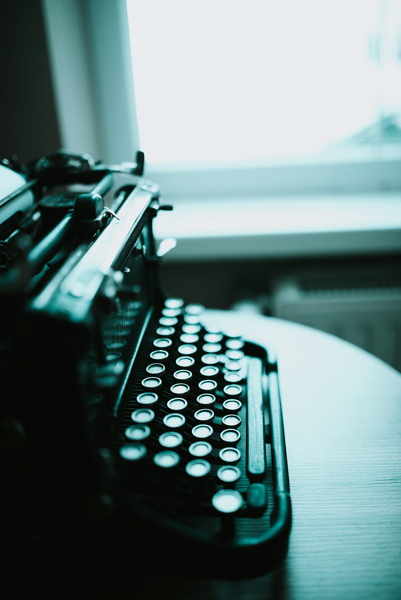 Typewriter, retro, vintage, black, HD