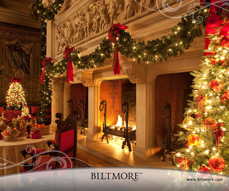 Biltmore Christmas, vanderbilt, biltmore, christmas, x-mas, HD wallpaper