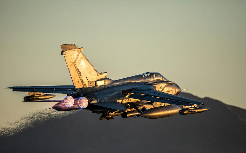 Panavia Tornado, combat jet aircraft, sunset, combat aircraft, turbines, HD wallpaper