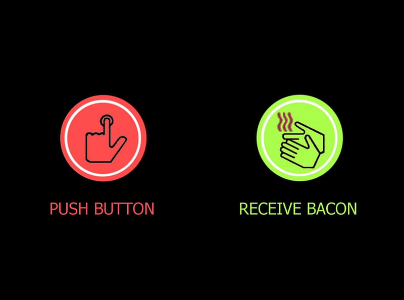 Push Button - Receive Bacon, button, bacon, push button receive bacon, receive bacon, push button, HD wallpaper