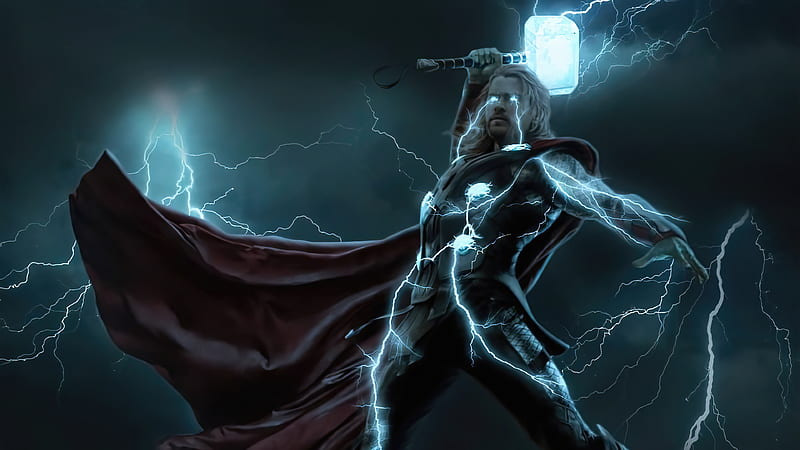 Thunder Thor , thor, superheroes, artist, artwork, digital-art, HD wallpaper