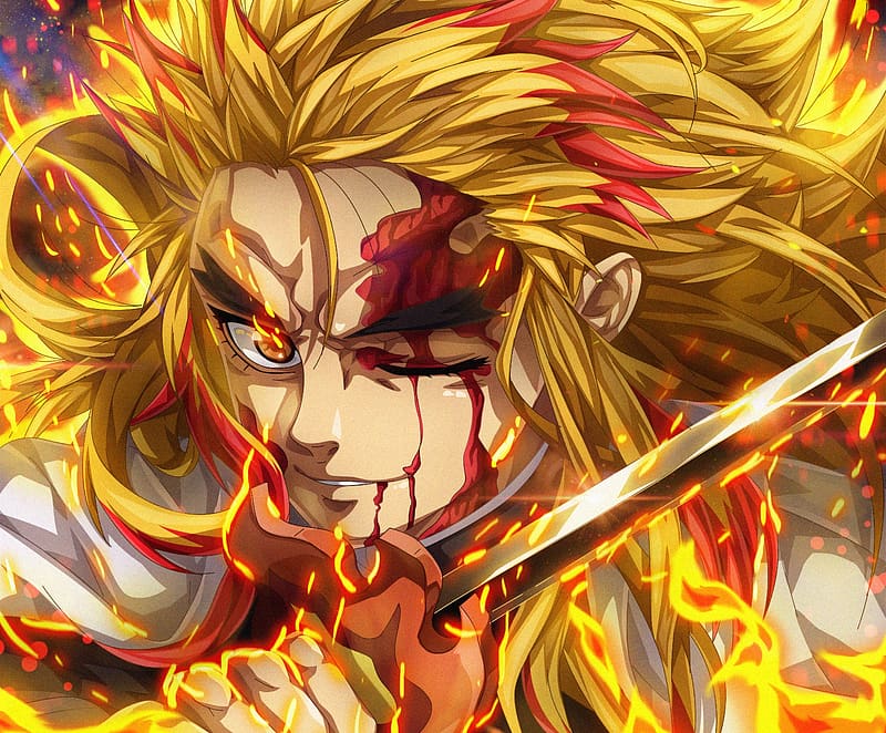 Demon Slayer Tiger Kyojuro Rengoku On Fire Anime, HD wallpaper | Peakpx
