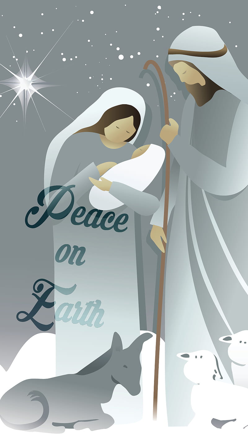 Peace on Earth, christmas, holiday, jesus, joseph, little, manger, mary, nativity, ponies, pony, HD phone wallpaper