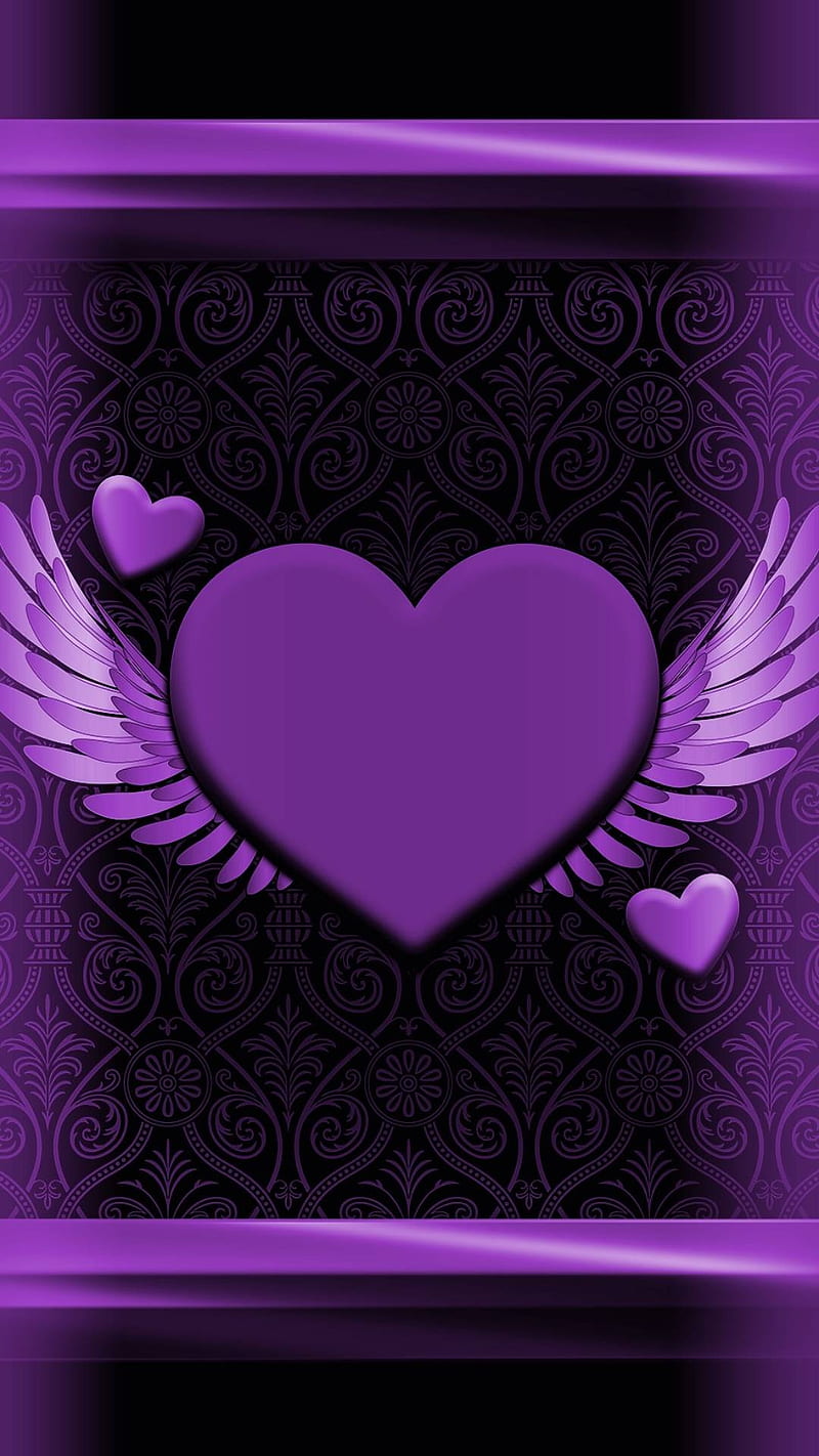 Heart, purple, HD phone wallpaper