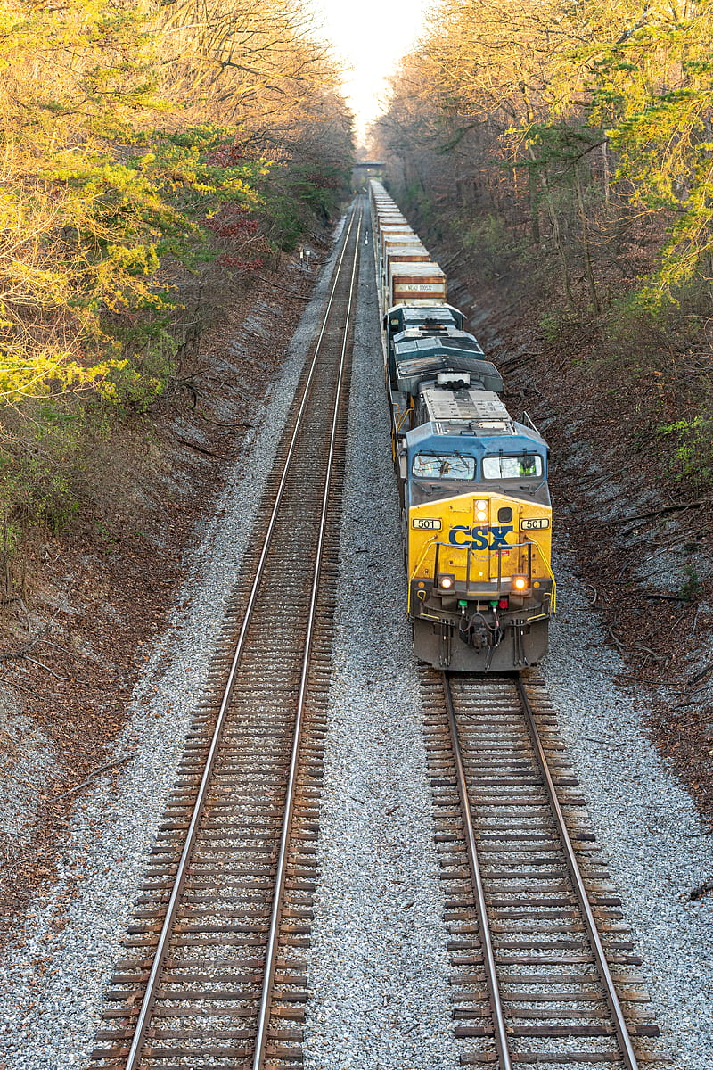 Yellow and Black Train on Rail Tracks, HD phone wallpaper