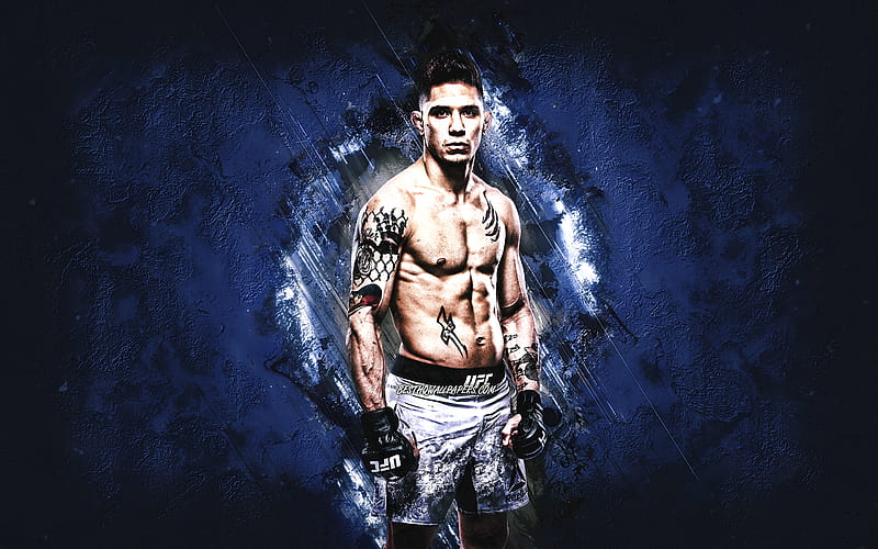 Tj Brown Mma Ufc American Fighter Blue Stone Background Tj Brown