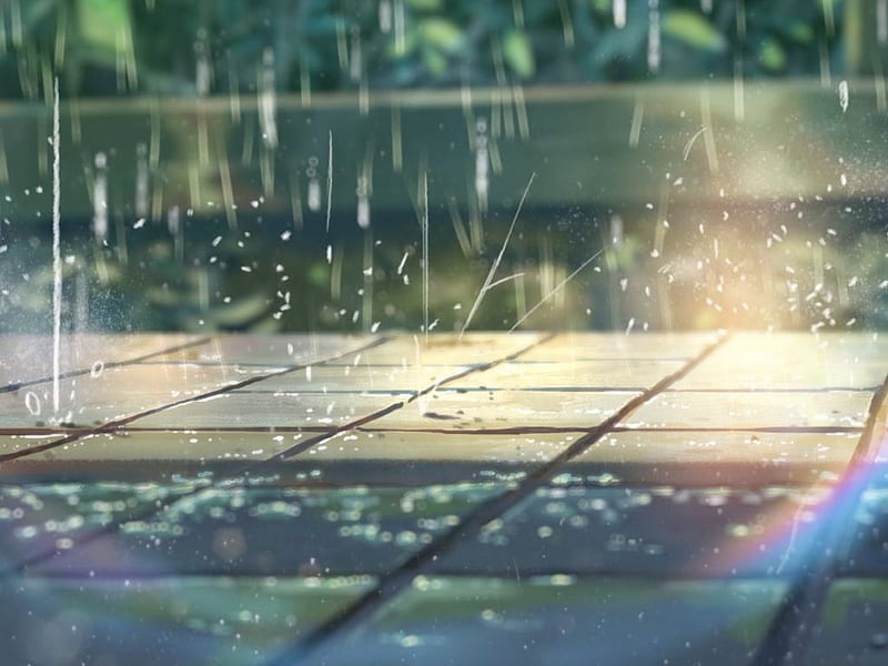 Lluvia, bonita, tierra, anime, Fondo de pantalla HD | Peakpx